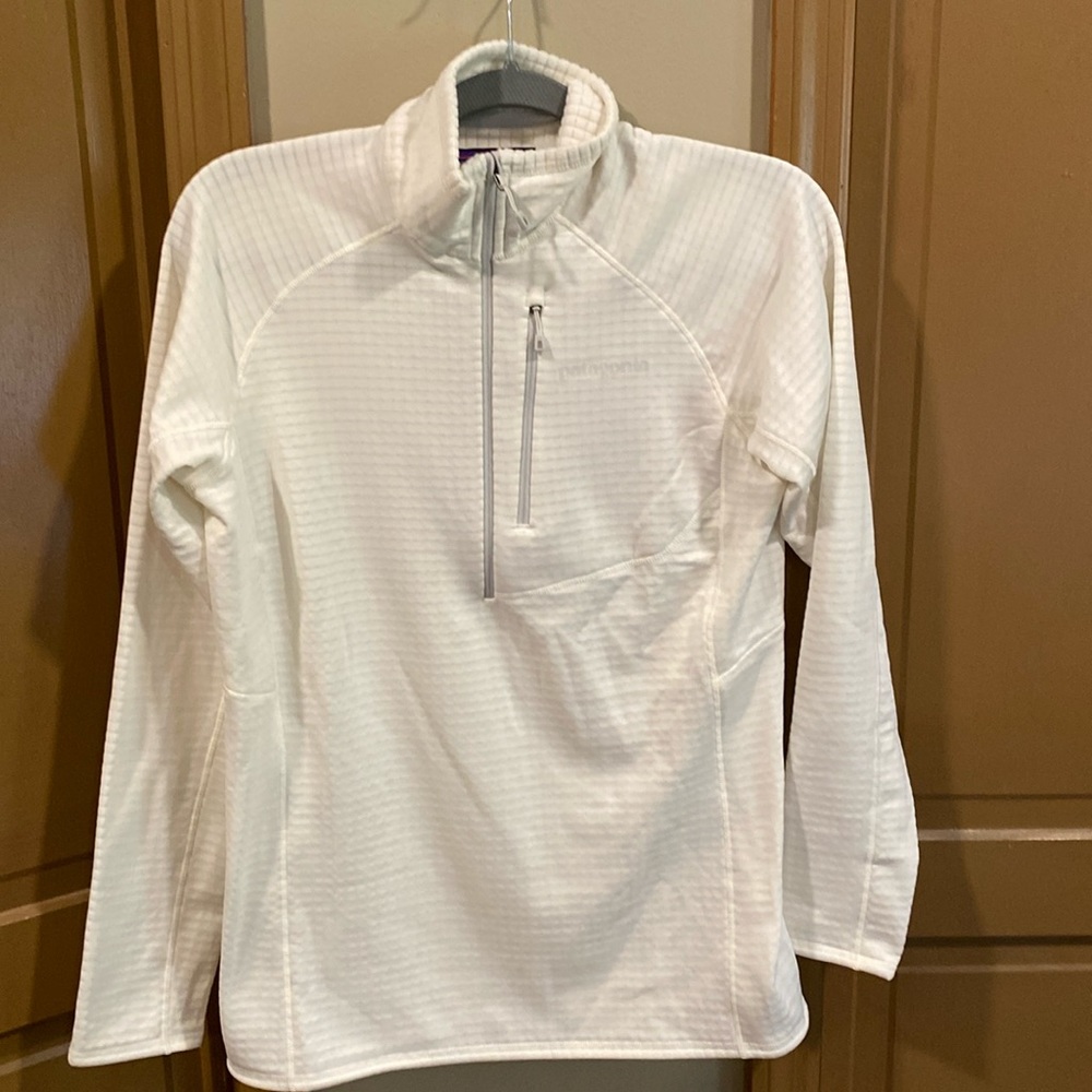 Patagonia white polartec fleece pullover woman M